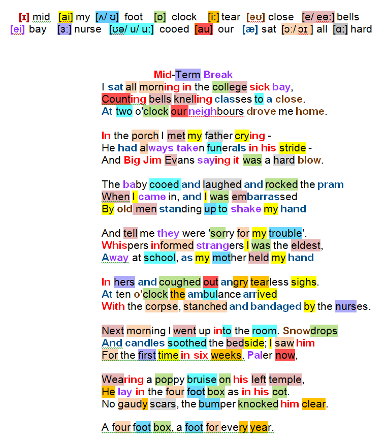 mid term break seamus heaney analysis